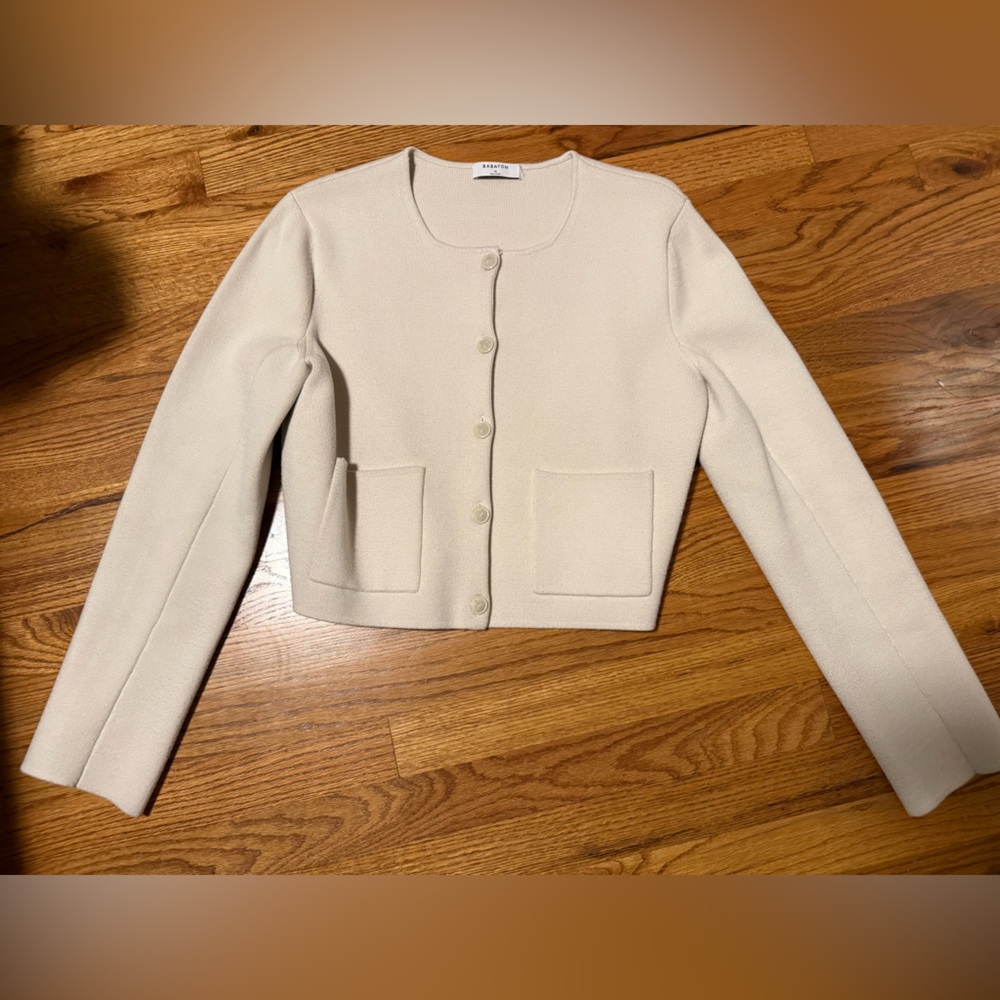 Aritzia Babaton Notable cardigan - matte pearl, M - Picture 2 of 9